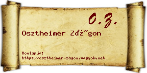 Osztheimer Zágon névjegykártya